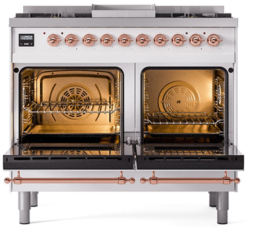 Ilve UND40FQNMPWHPLP White With Copper Knobs, Liquid Propane