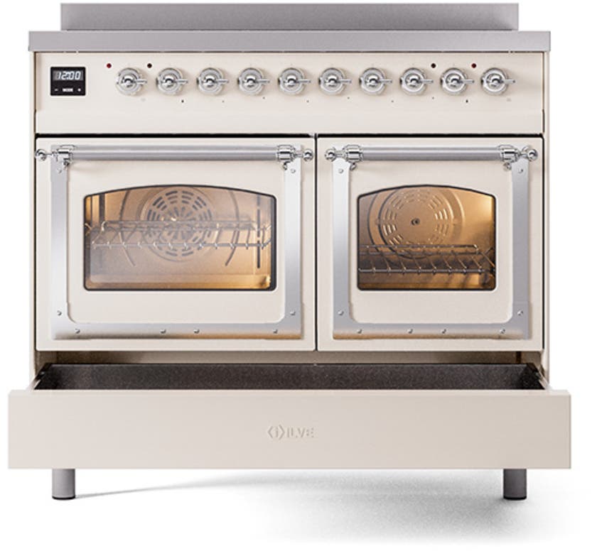 Ilve UNDI406NMPAWC Antique White With Chrome Knobs