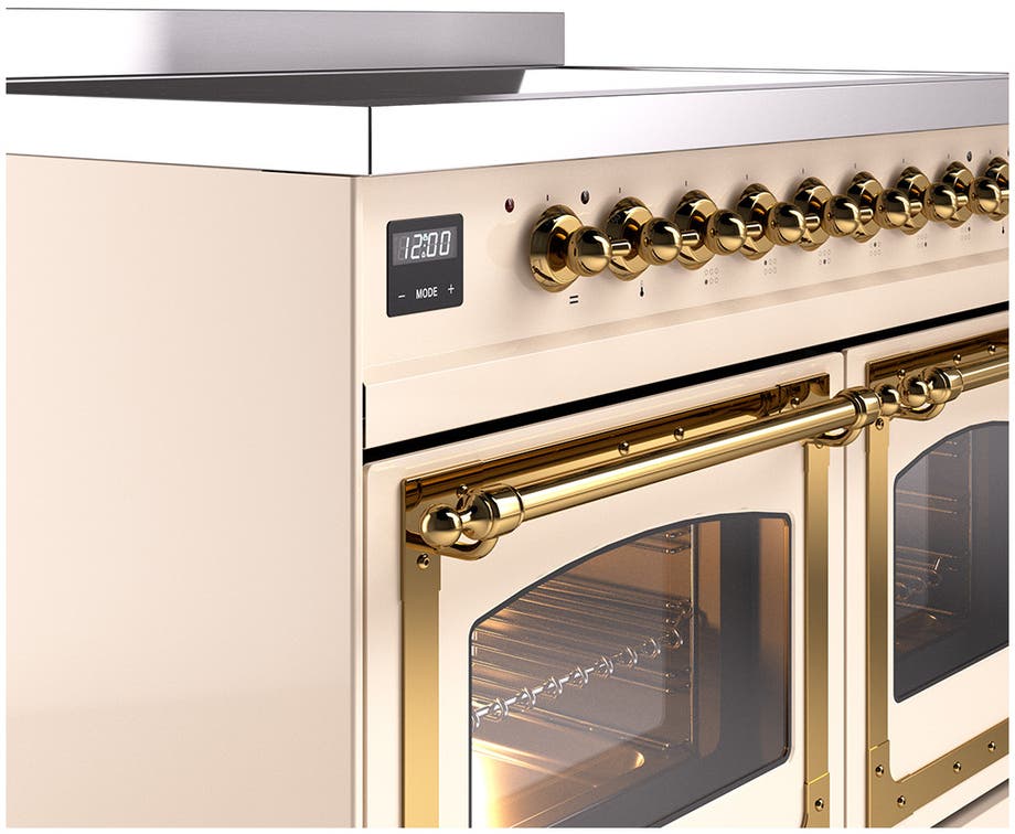 Ilve UNDI406NMPAWG Antique White With Brass Knobs