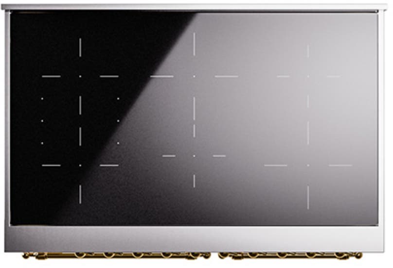 Ilve UNDI406NMPAWG Antique White With Brass Knobs