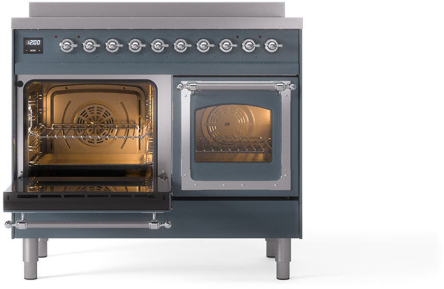 Ilve UNDI406NMPBGC Blue Grey With Chrome Knobs