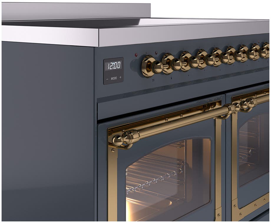 Ilve UNDI406NMPBGG Blue Grey With Brass Knobs