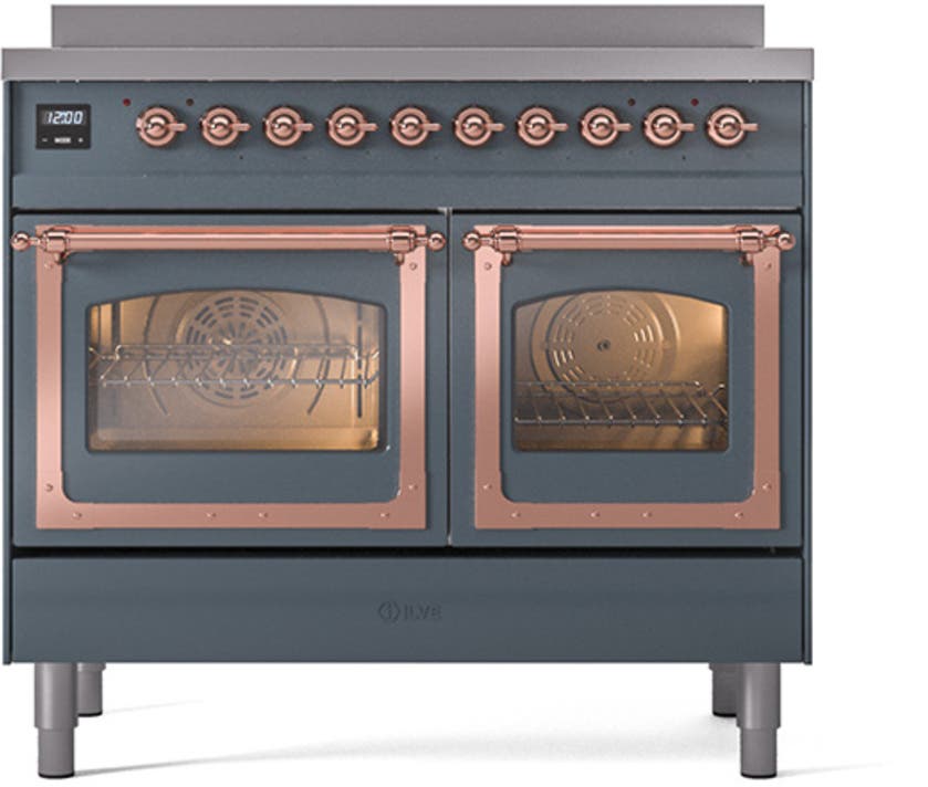 Ilve UNDI406NMPBGP Blue Grey With Copper Knobs