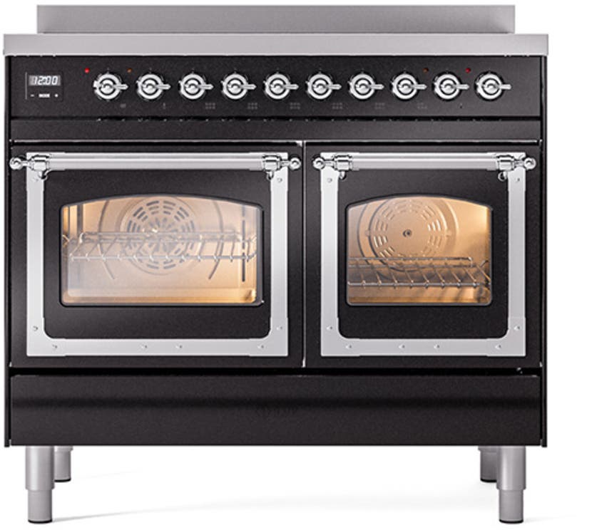 Ilve UNDI406NMPBKC Burgundy With Chrome Knobs