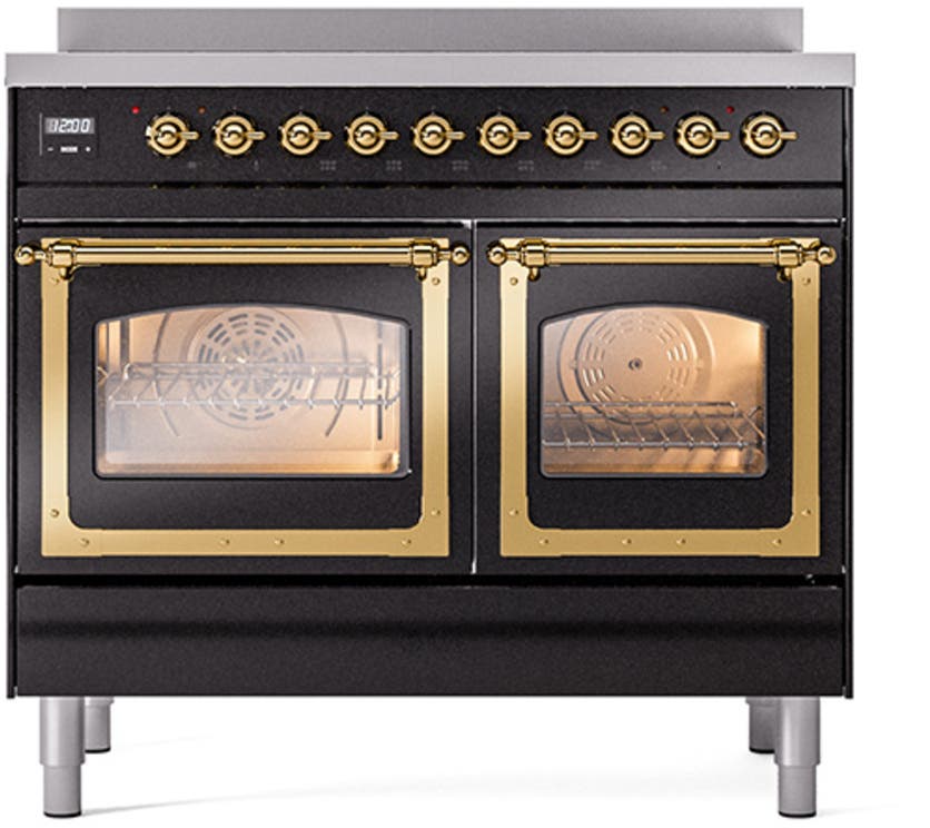 Ilve UNDI406NMPBKG Burgundy With Brass Knobs