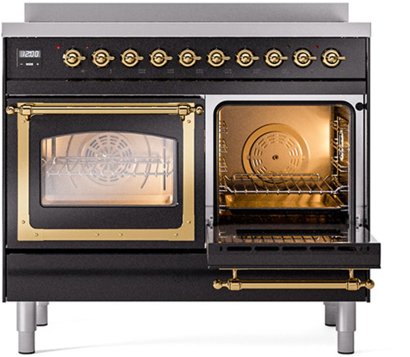 Ilve UNDI406NMPBKG Burgundy With Brass Knobs
