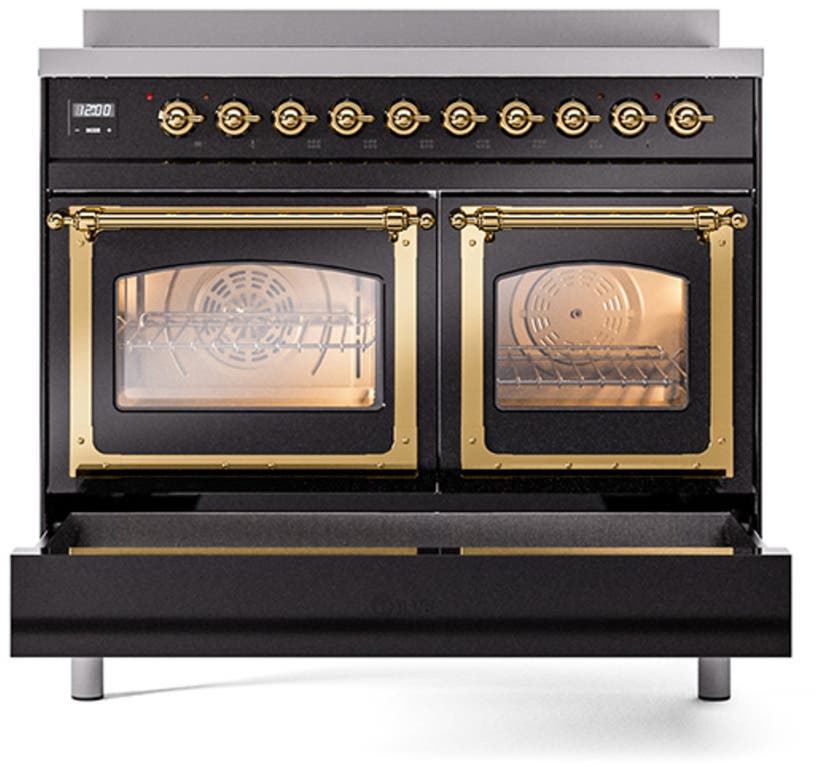 Ilve UNDI406NMPBKG Burgundy With Brass Knobs