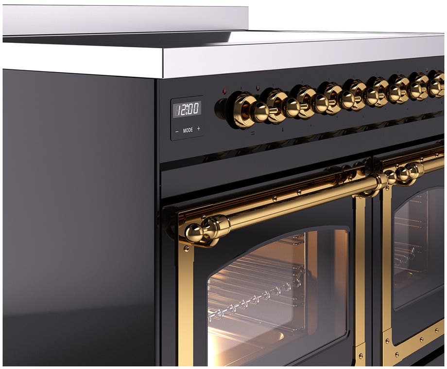Ilve UNDI406NMPBKG Burgundy With Brass Knobs