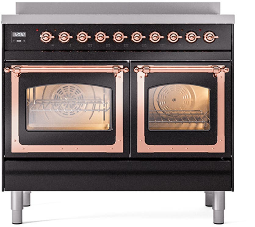 Ilve UNDI406NMPBKP Burgundy With Copper Knobs