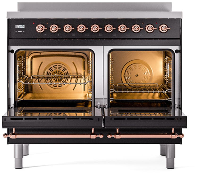 Ilve UNDI406NMPBKP Burgundy With Copper Knobs