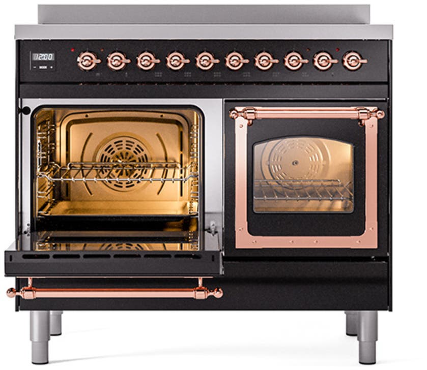Ilve UNDI406NMPBKP Burgundy With Copper Knobs