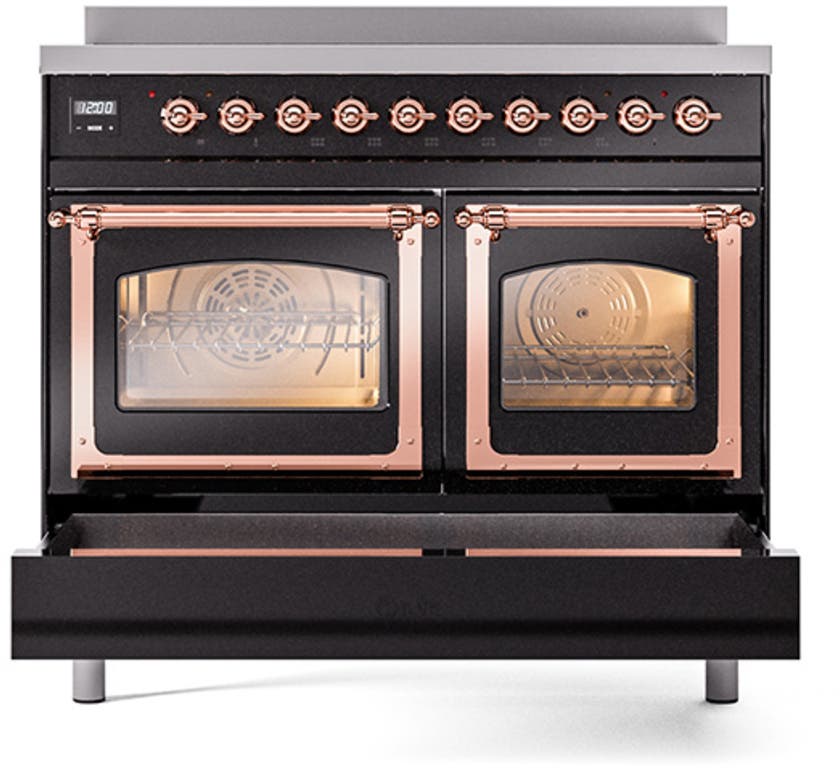 Ilve UNDI406NMPBKP Burgundy With Copper Knobs