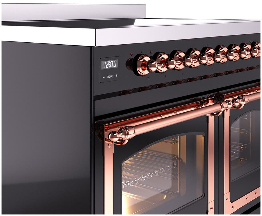 Ilve UNDI406NMPBKP Burgundy With Copper Knobs