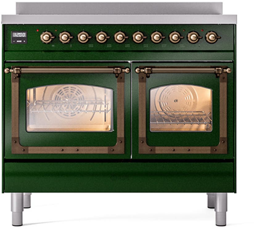 Ilve UNDI406NMPEGB Glossy Black With Bronze Knobs