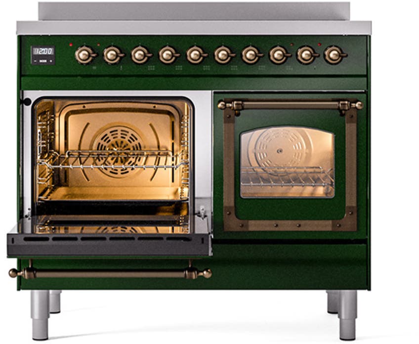 Ilve UNDI406NMPEGB Glossy Black With Bronze Knobs