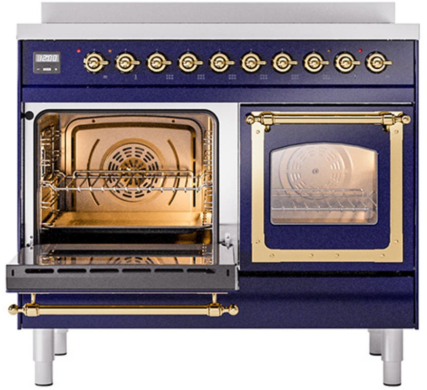 Ilve UNDI406NMPMBG Graphite Matte With Brass Knobs