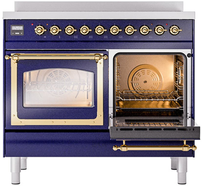 Ilve UNDI406NMPMBG Graphite Matte With Brass Knobs