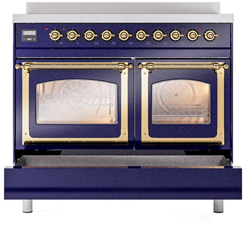 Ilve UNDI406NMPMBG Graphite Matte With Brass Knobs