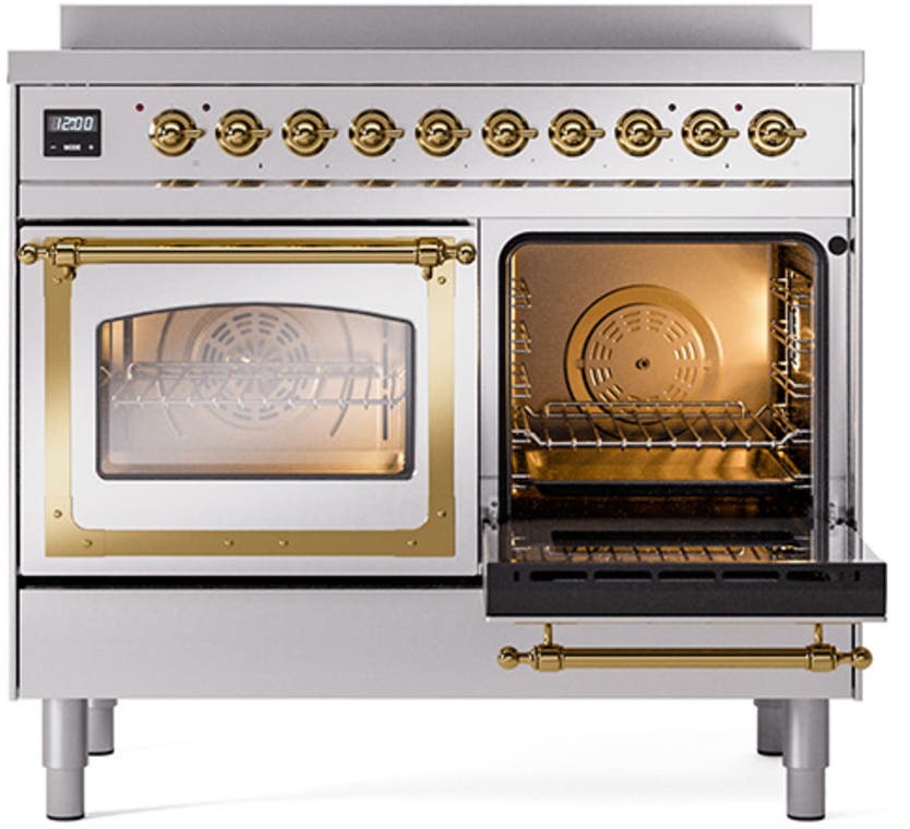 Ilve UNDI406NMPSSG Stainless Steel With Brass Knobs