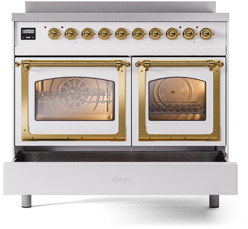 Ilve UNDI406NMPWHG White With Brass Knobs