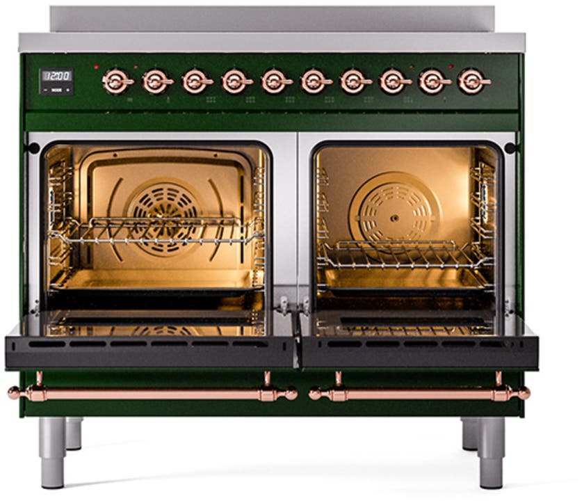Ilve UNDI406QNMPEGP Glossy Black With Copper Knobs