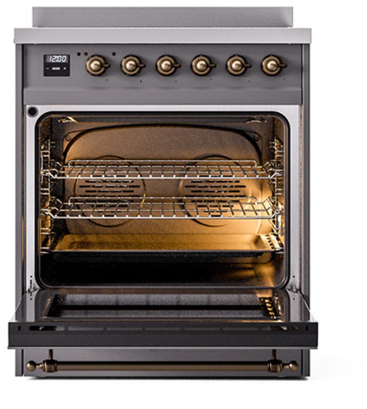 Ilve UNI304QNMPMGB Graphite Matte With Bronze Knobs