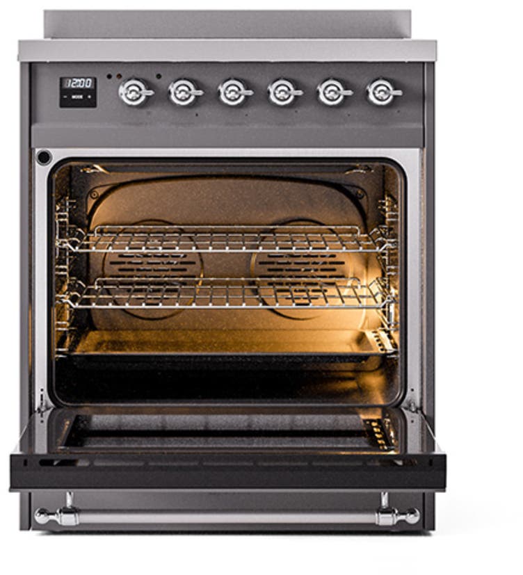 Ilve UNI304QNMPMGC Graphite Matte With Chrome Knobs