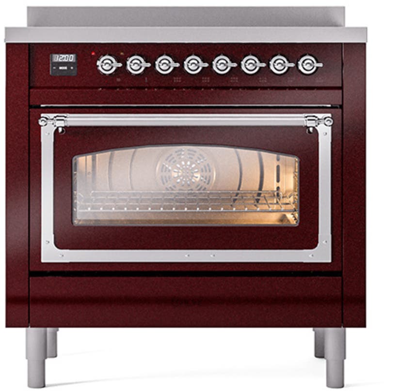 Ilve UNI366NMPBUC Burgundy With Chrome Knobs