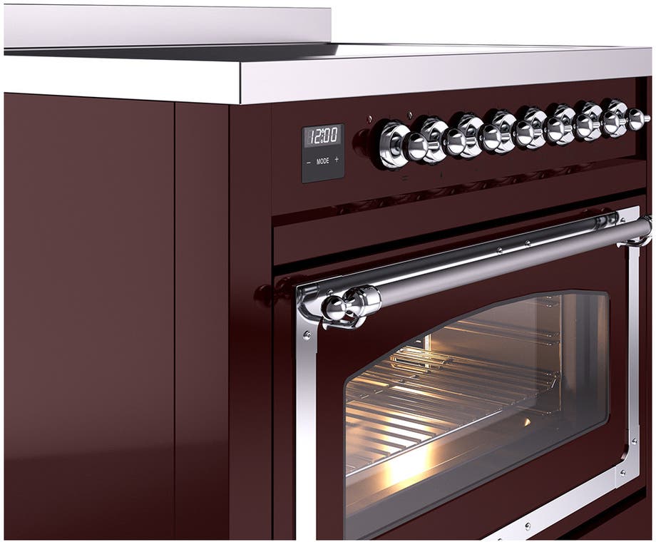 Ilve UNI366NMPBUC Burgundy With Chrome Knobs