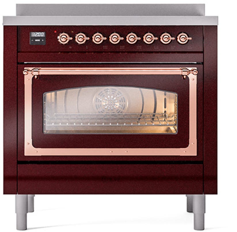 Ilve UNI366NMPBUP Burgundy With Copper Knobs