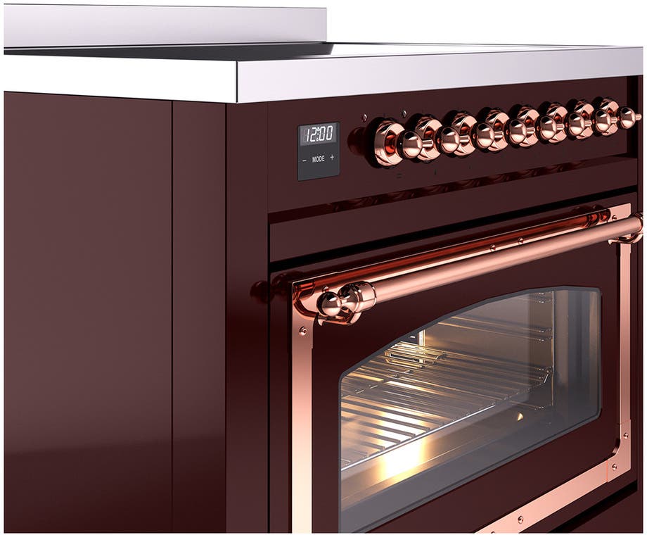Ilve UNI366NMPBUP Burgundy With Copper Knobs