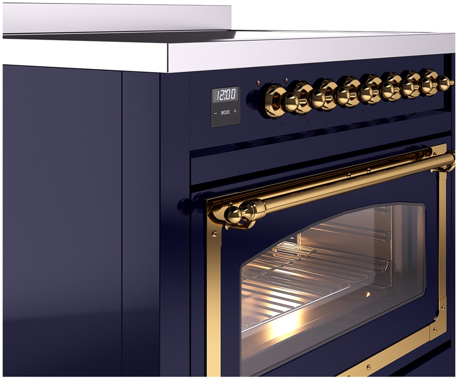 Ilve UNI366NMPMBG Midnight Blue With Brass Knobs