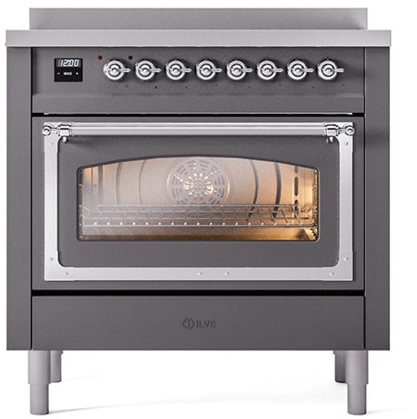 Ilve UNI366NMPMGC Graphite Matte With Chrome Knobs