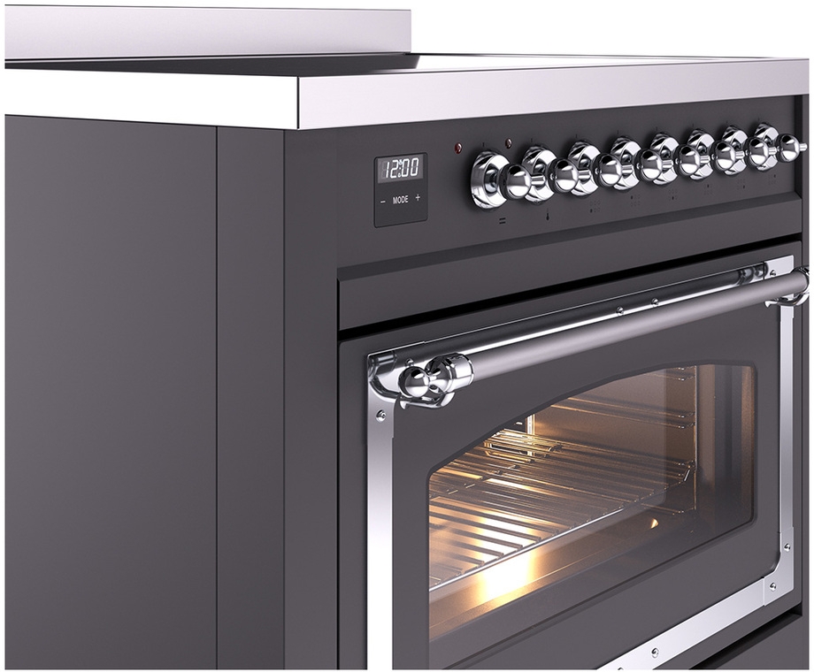Ilve UNI366NMPMGC Graphite Matte With Chrome Knobs