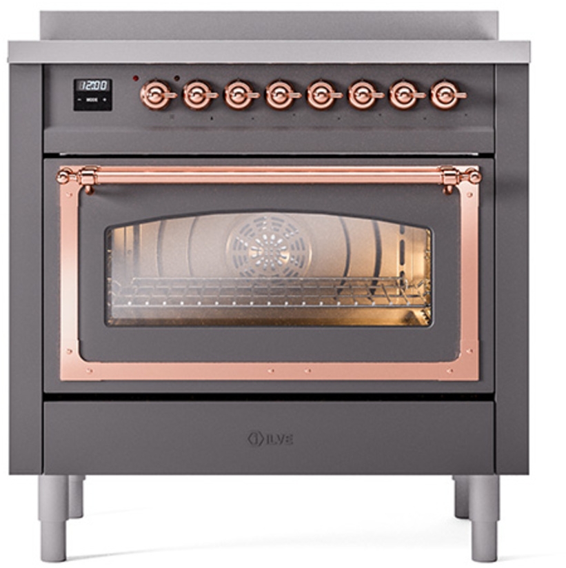 Ilve UNI366NMPMGP Graphite Matte With Copper Knobs
