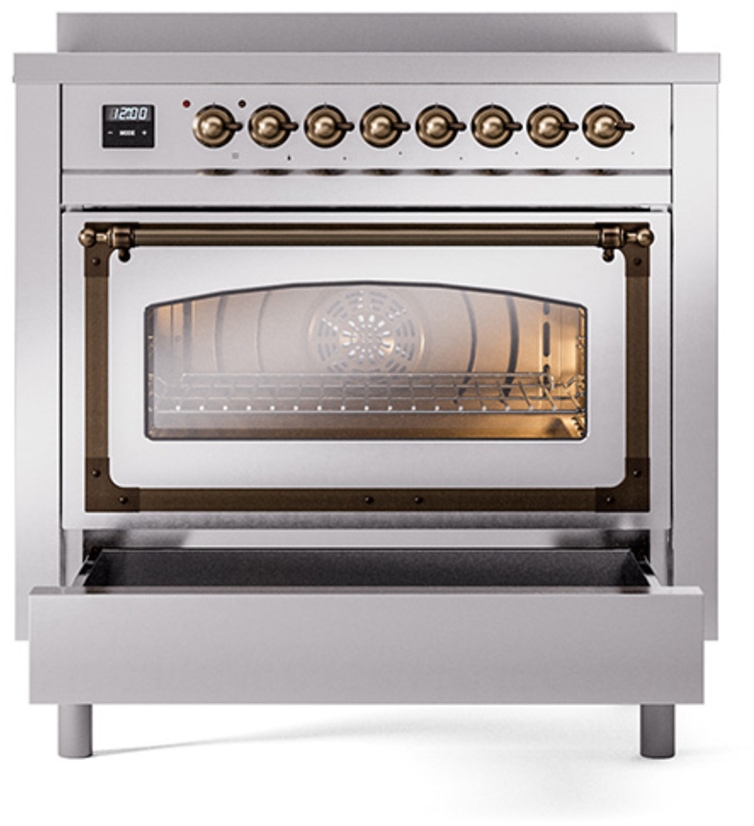 Ilve UNI366NMPSSB Stainless Steel With Bronze Knobs