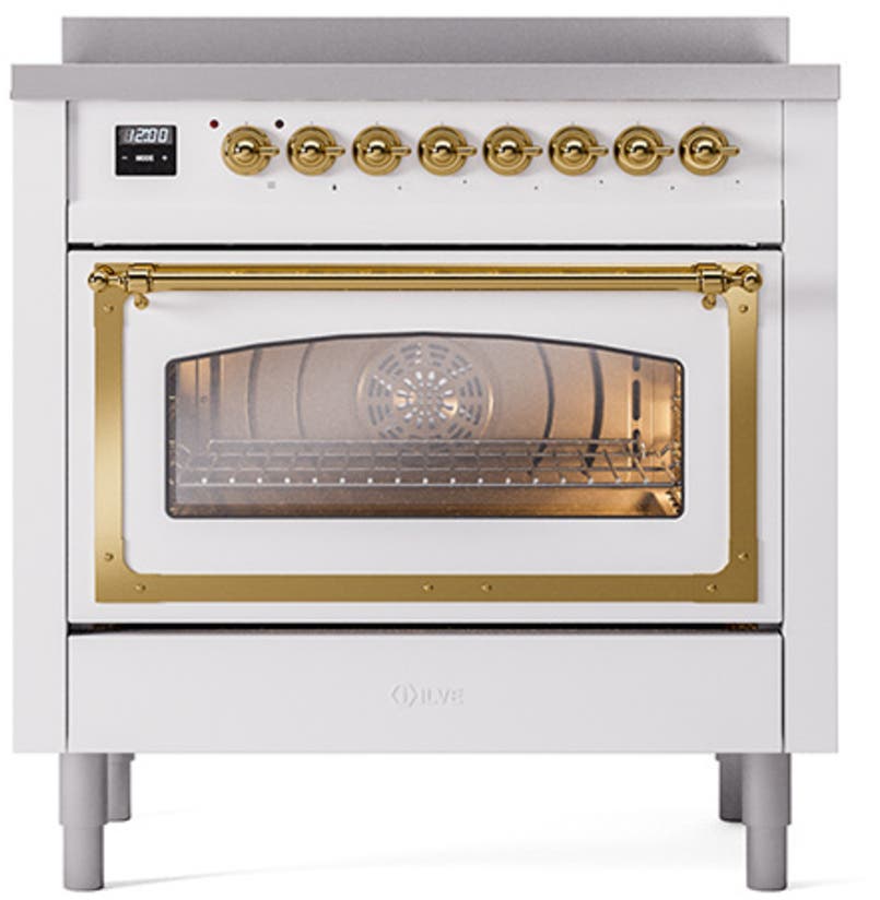 Ilve UNI366NMPWHG White With Brass Knobs