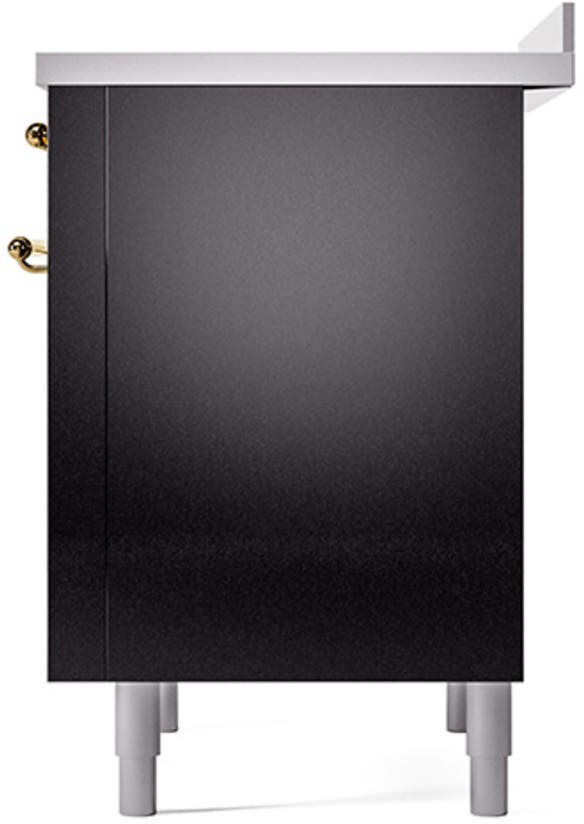 Ilve UNI366QNMPBKG Glossy Black With Brass Knobs