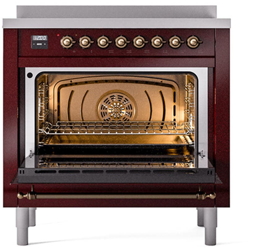 Ilve UNI366QNMPBUB Burgundy With Bronze Knobs