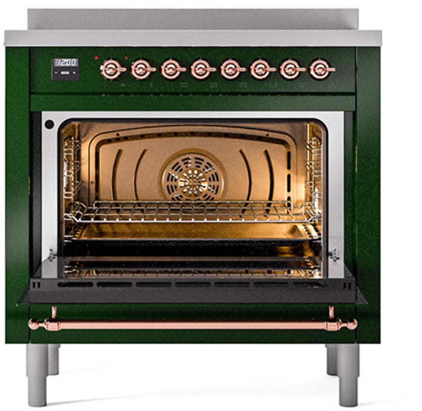 Ilve UNI366QNMPEGP Emerald Green With Copper Knobs