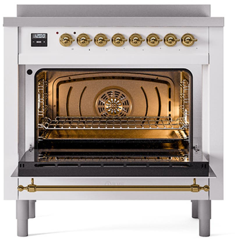 Ilve UNI366QNMPWHG White With Brass Knobs
