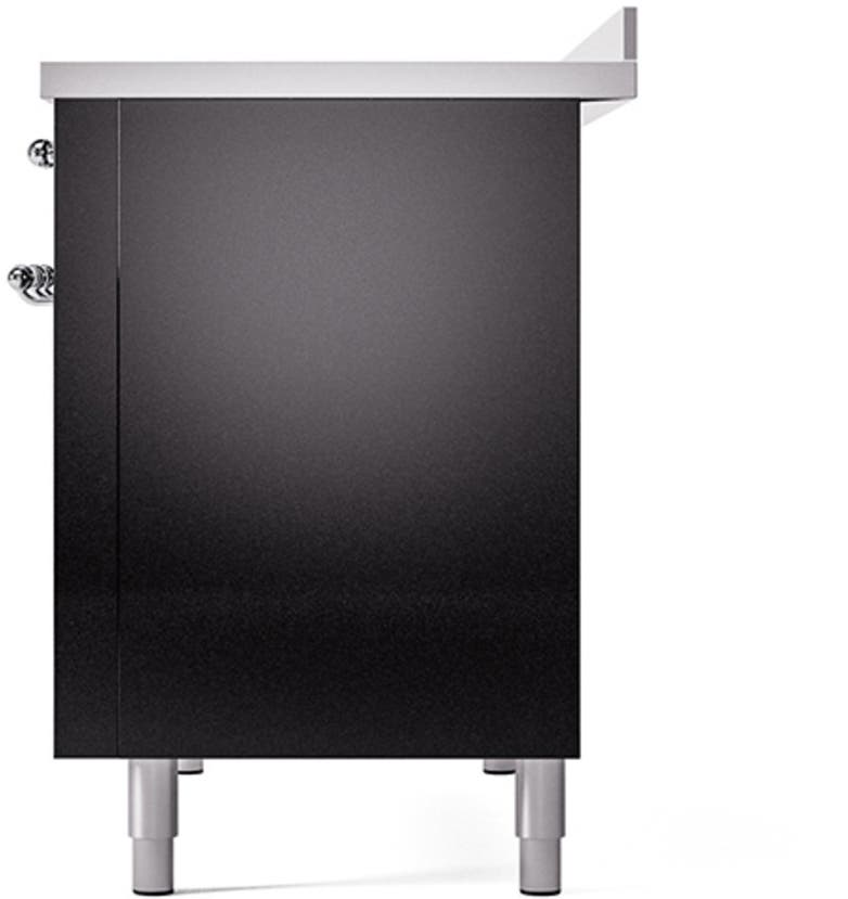 Ilve UNI486QNMPBKC Glossy Black With Chrome Knobs