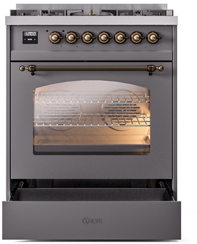 Ilve UP30NMPMGBLP Graphite Matte With Bronze Trim, Lp