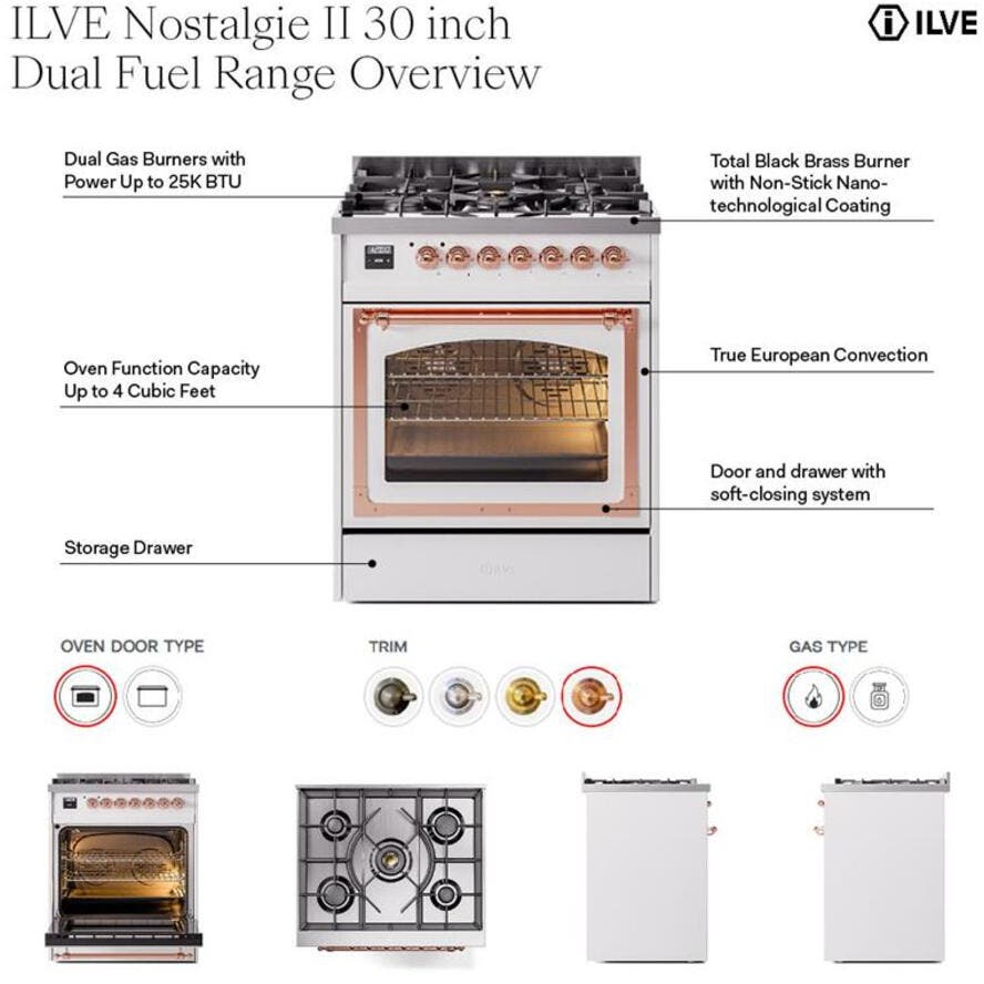 Ilve UP30QNMPRAC Ral Custom Color With Chrome Knobs