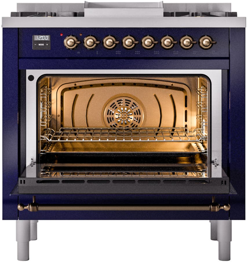 Ilve UP36FNMPMBBLP Midnight Blue With Bronze Trim, Lp