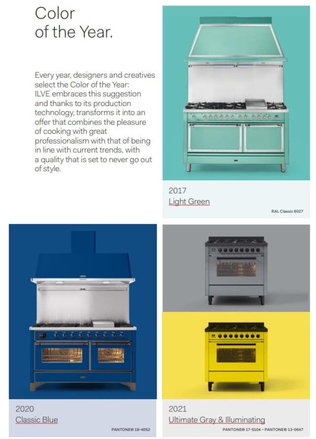 Ilve UP36FNMPRABLP Ral Custom Color With Bronze Knobs, Liquid Propane