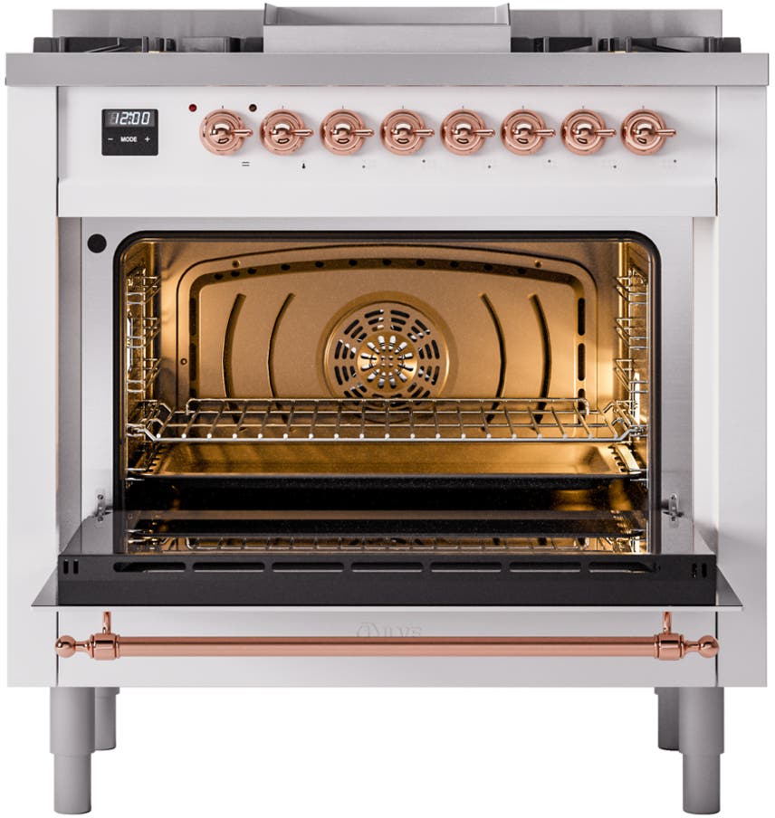 Ilve UP36FNMPRAPLP Ral Custom Color With Copper Knobs, Liquid Propane
