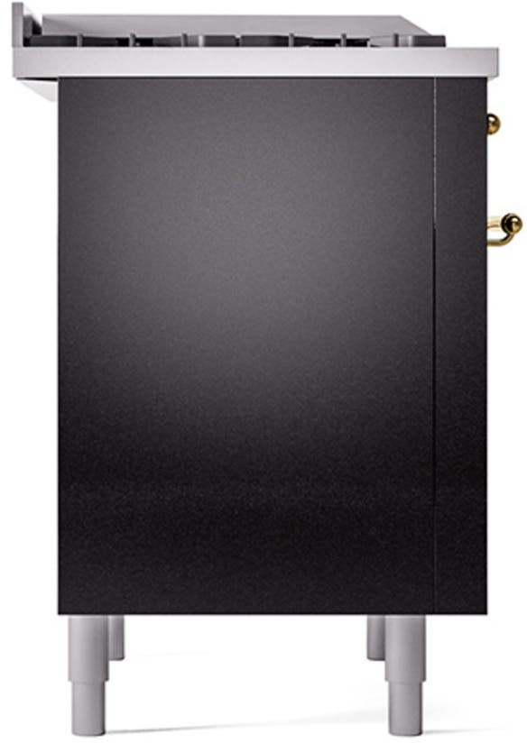 Ilve UP36FQNMPBKGLP Glossy Black With Brass Trim, Lp