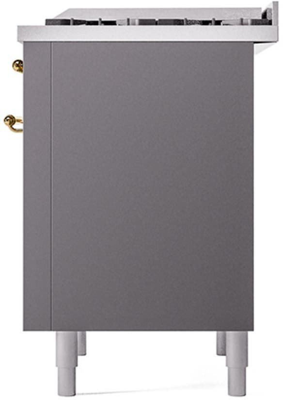 Ilve UP36FQNMPMGG Graphite Matte With Brass Trim