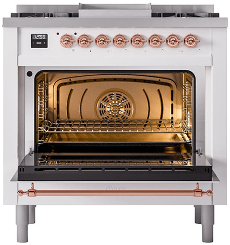 Ilve UP36FQNMPWHPLP White With Copper Trim, Lp